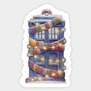 Christmas Police Box Sticker